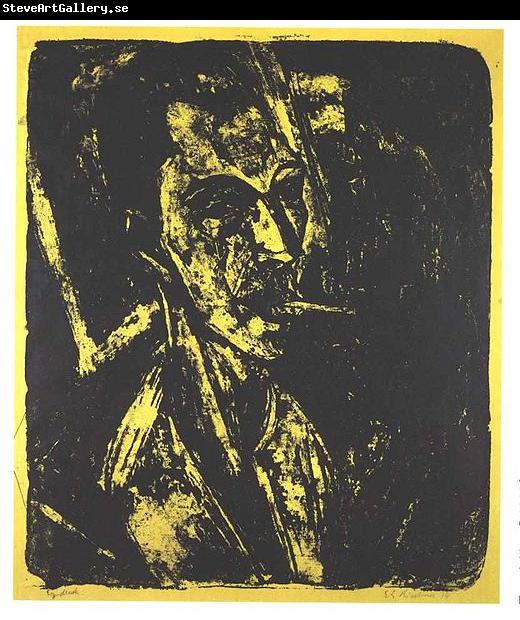 Ernst Ludwig Kirchner Selfportrait with cigarette